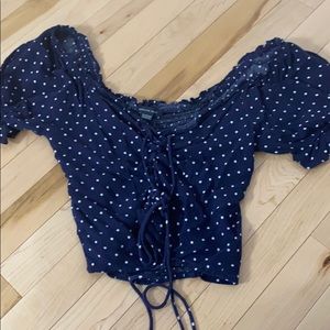 Crop top polka dot off the shoulder